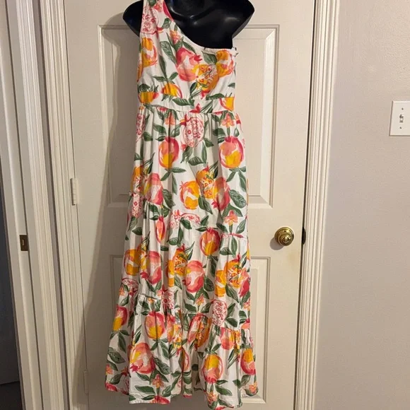 L.O.V. by Westside One Shoulder Maxi Pomegranate Dress Size S - Picture 6 of 9